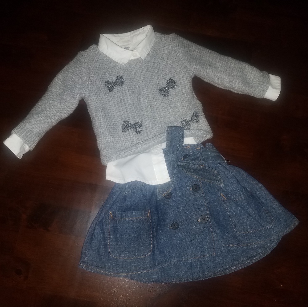 Oshkosh toddler girls sweater/collared shirt set